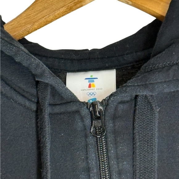 Olympic 2010 Vancouver 3/4 Zip Hoody Sweatshirt Black Womens XS - Picture 4 of 11